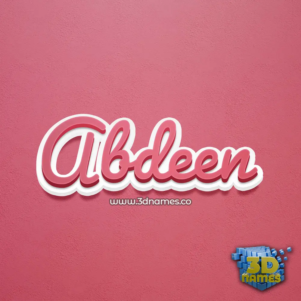 abdeen in Red Scribble style - 3D name wallpaper