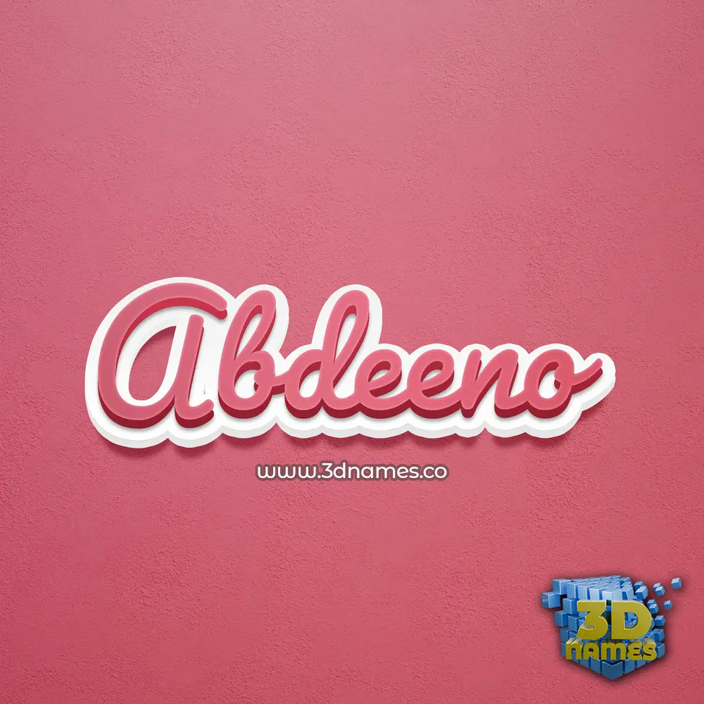 abdeeno in Red Scribble style - 3D name wallpaper
