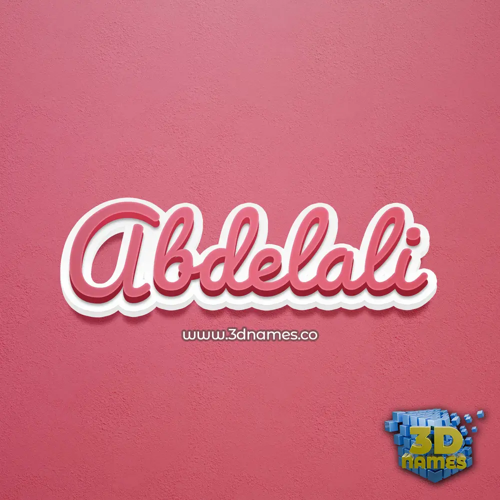 abdelali in Red Scribble style - 3D name wallpaper