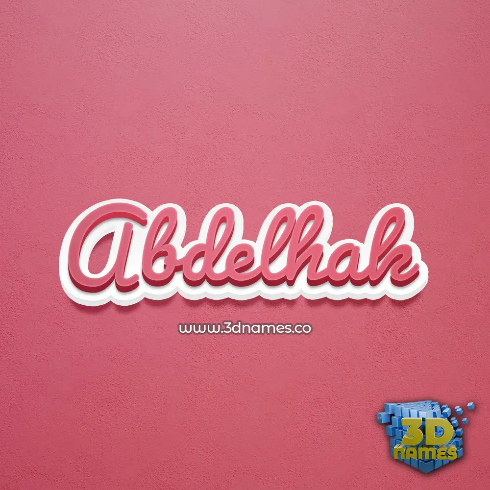 abdelhak in Red Scribble style - 3D name wallpaper