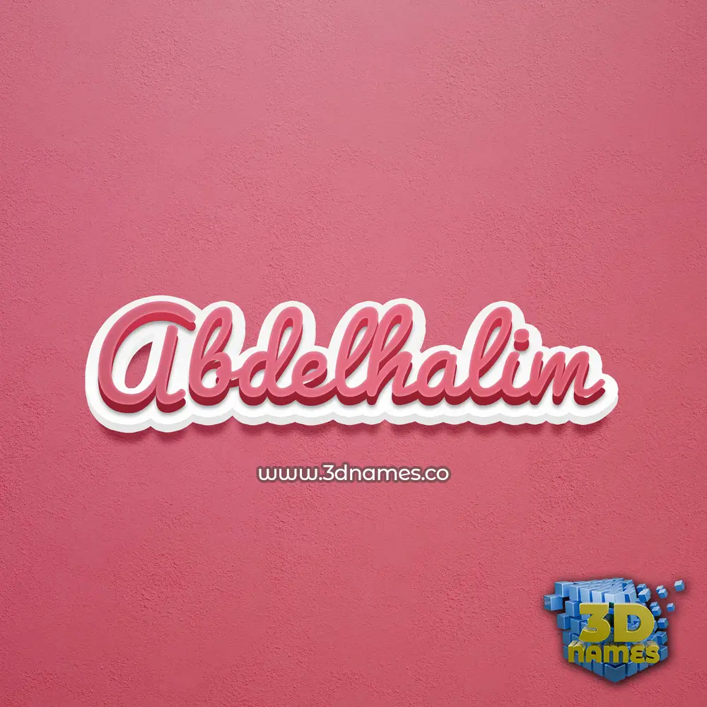 abdelhalim in Red Scribble style - 3D name wallpaper