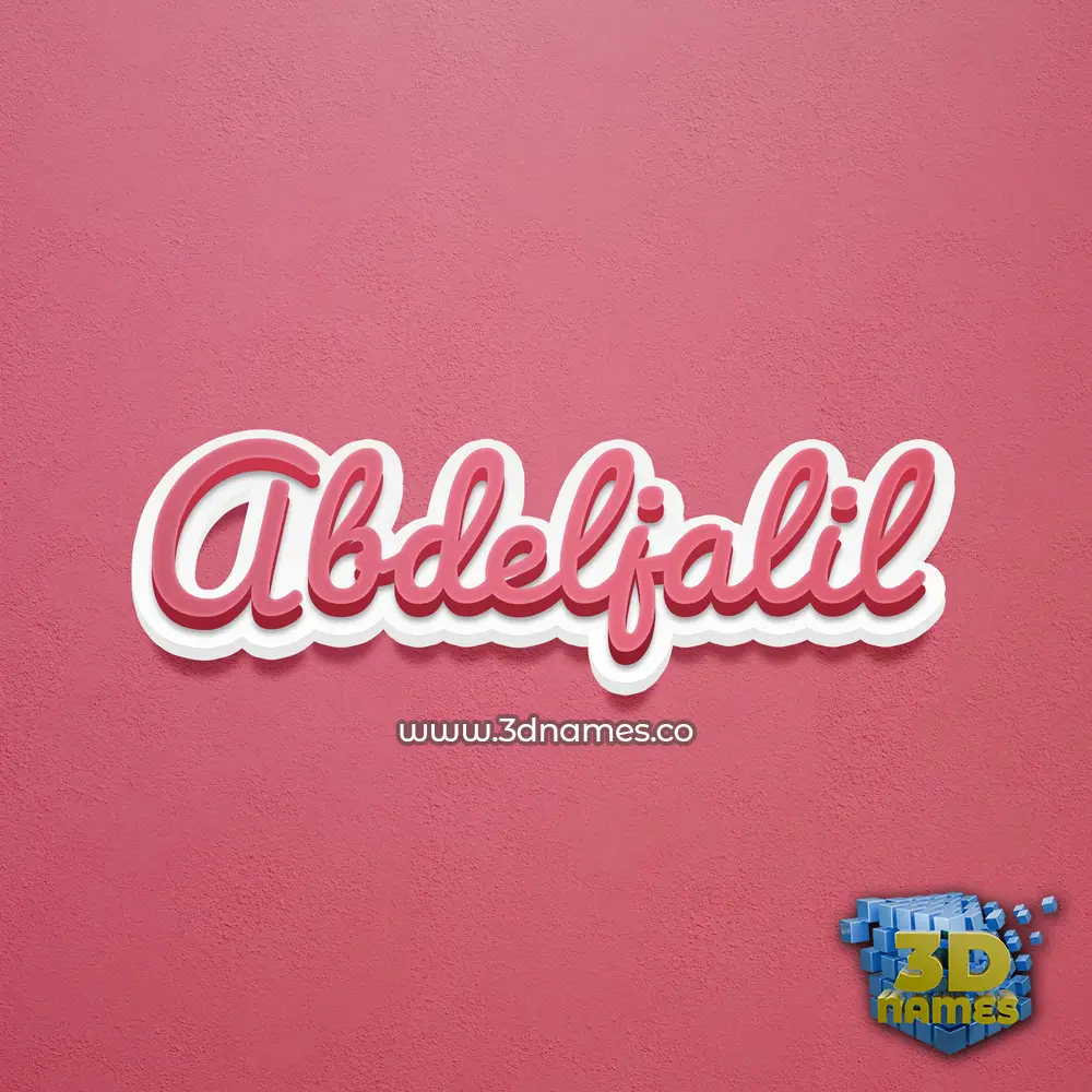 abdeljalil in Red Scribble style - 3D name wallpaper