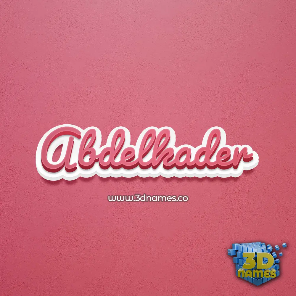 abdelkader in Red Scribble style - 3D name wallpaper