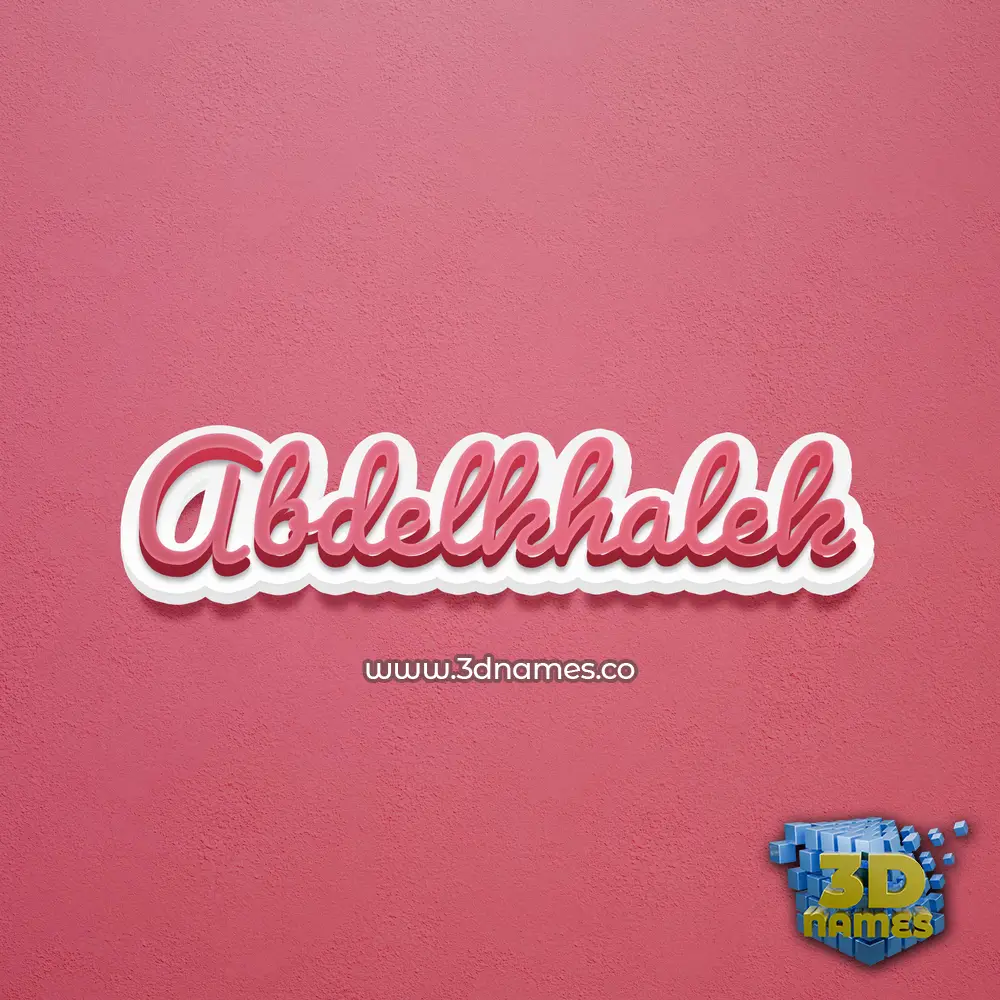 abdelkhalek in Red Scribble style - 3D name wallpaper