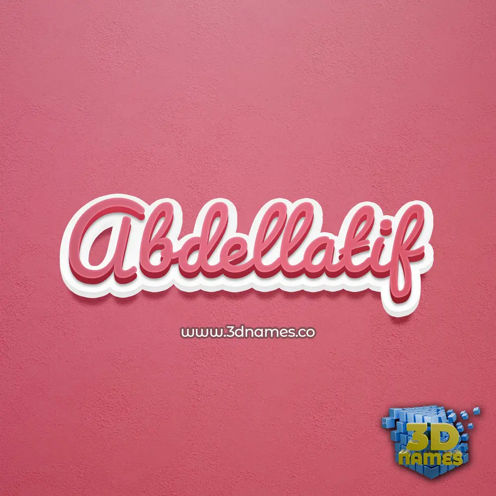 abdellatif in Red Scribble style - 3D name wallpaper