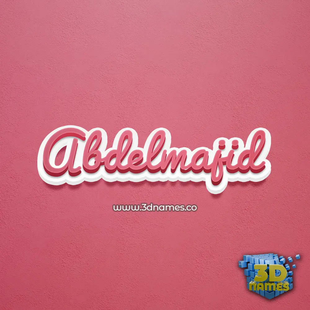 abdelmajid in Red Scribble style - 3D name wallpaper