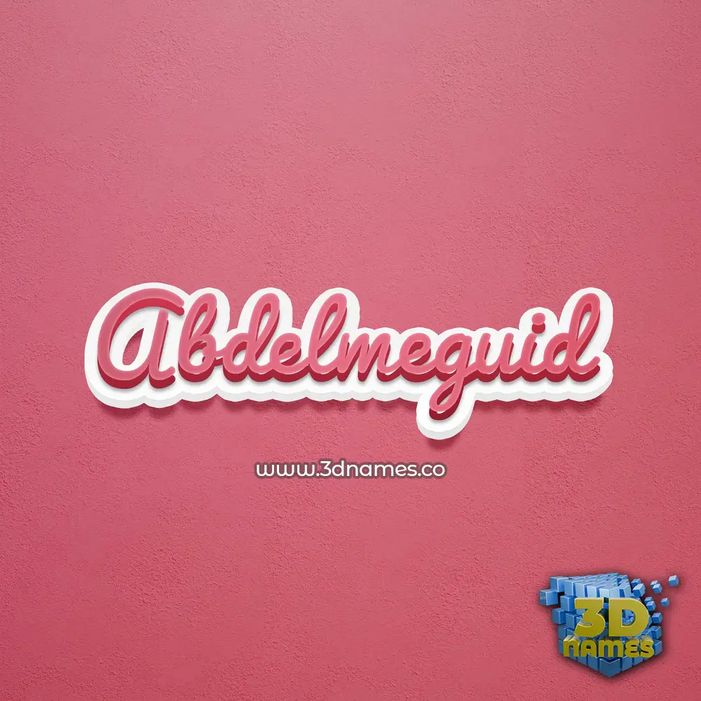 abdelmeguid in Red Scribble style - 3D name wallpaper