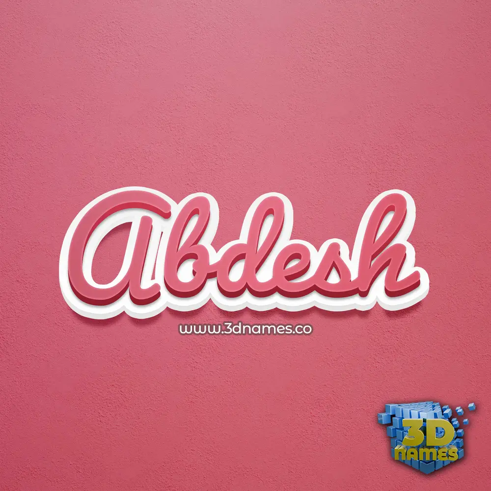 abdesh in Red Scribble style - 3D name wallpaper