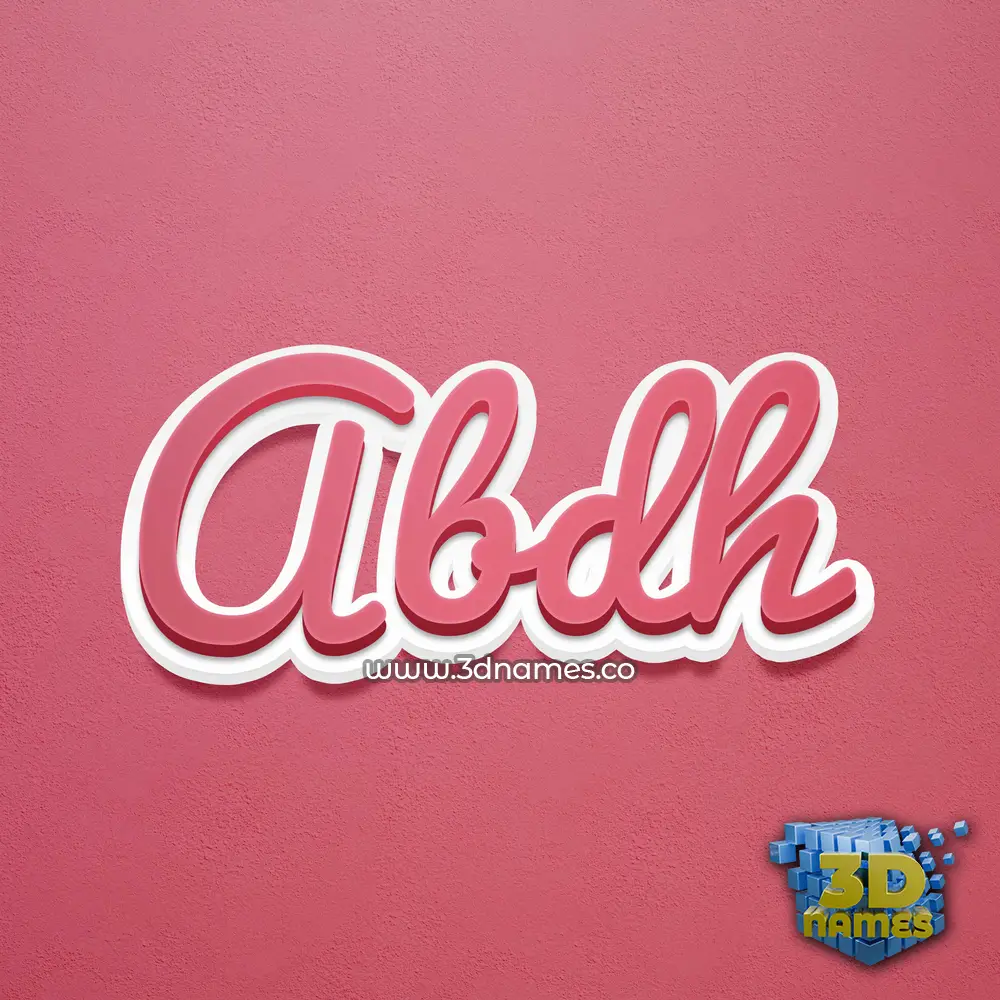 abdh in Red Scribble style - 3D name wallpaper