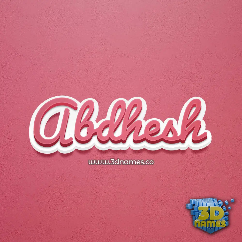 abdhesh in Red Scribble style - 3D name wallpaper