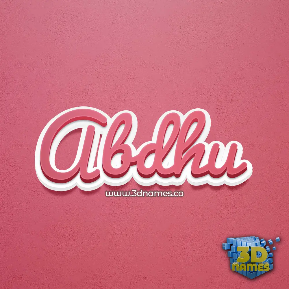 abdhu in Red Scribble style - 3D name wallpaper