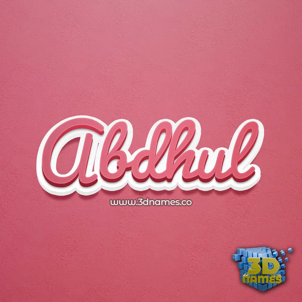 abdhul in Red Scribble style - 3D name wallpaper