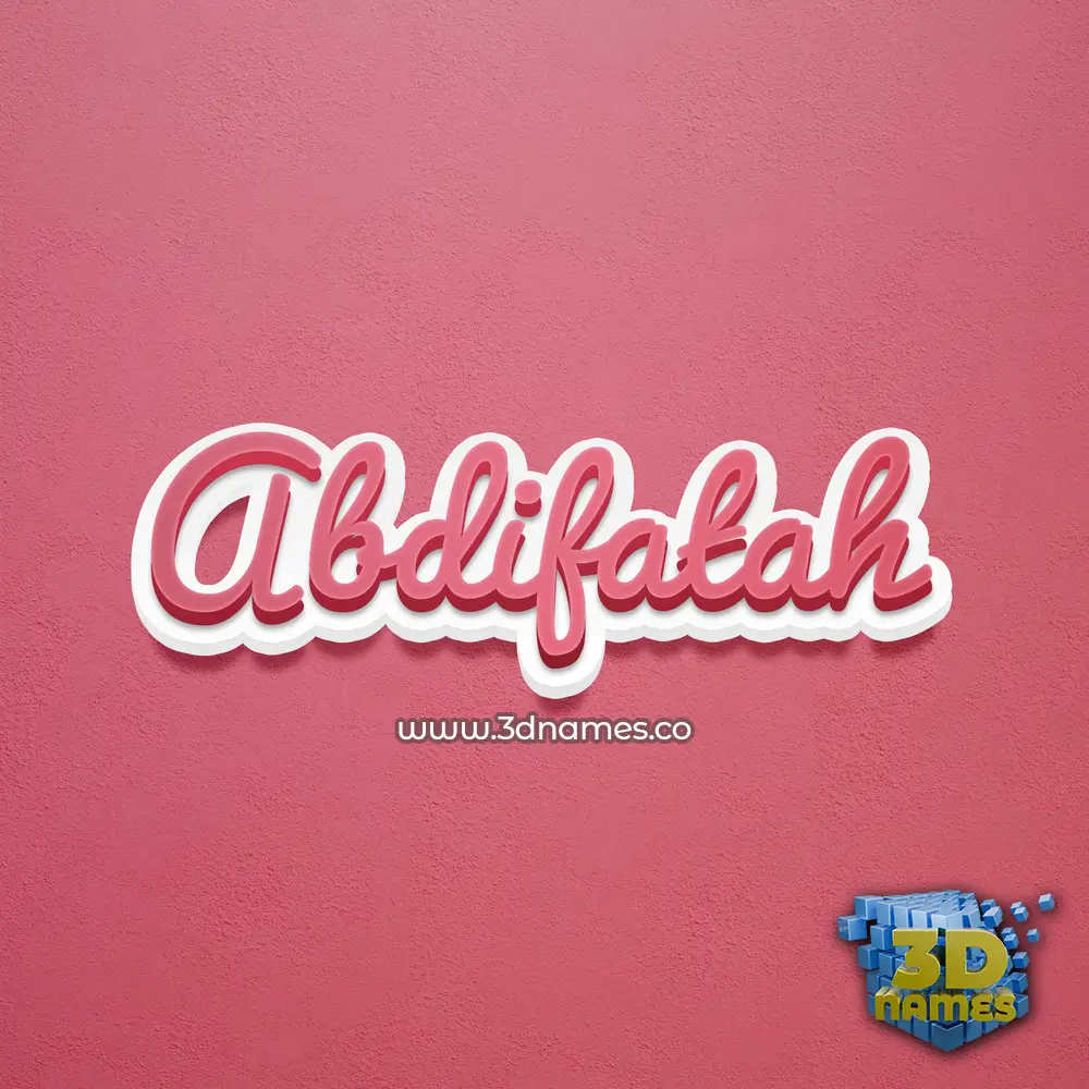 abdifatah in Red Scribble style - 3D name wallpaper