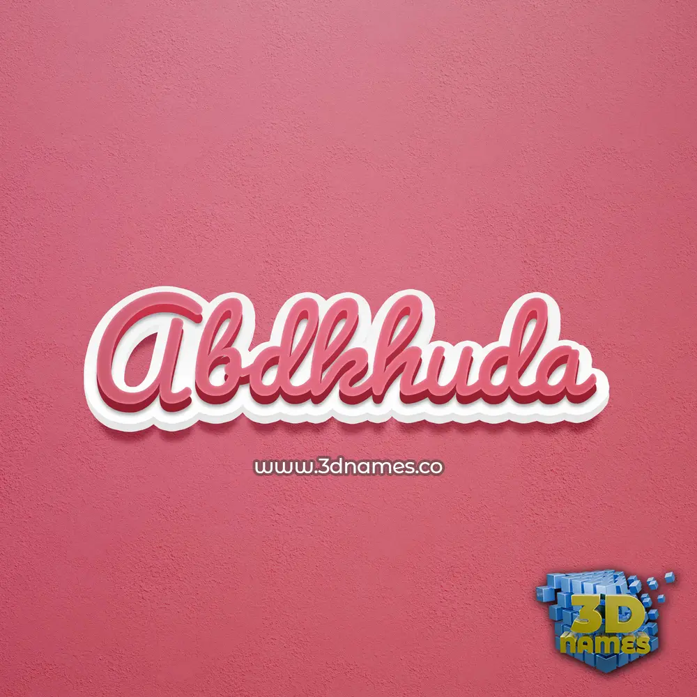 abdkhuda in Red Scribble style - 3D name wallpaper