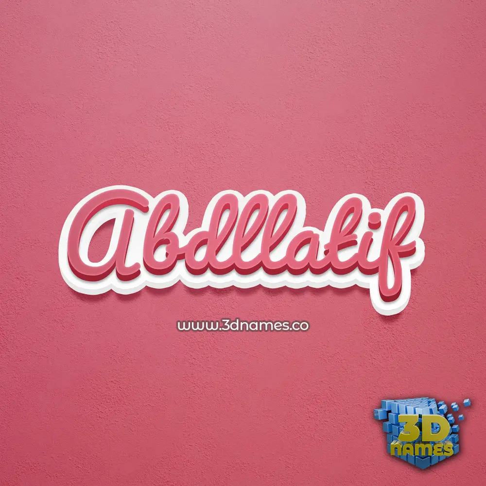 abdllatif in Red Scribble style - 3D name wallpaper
