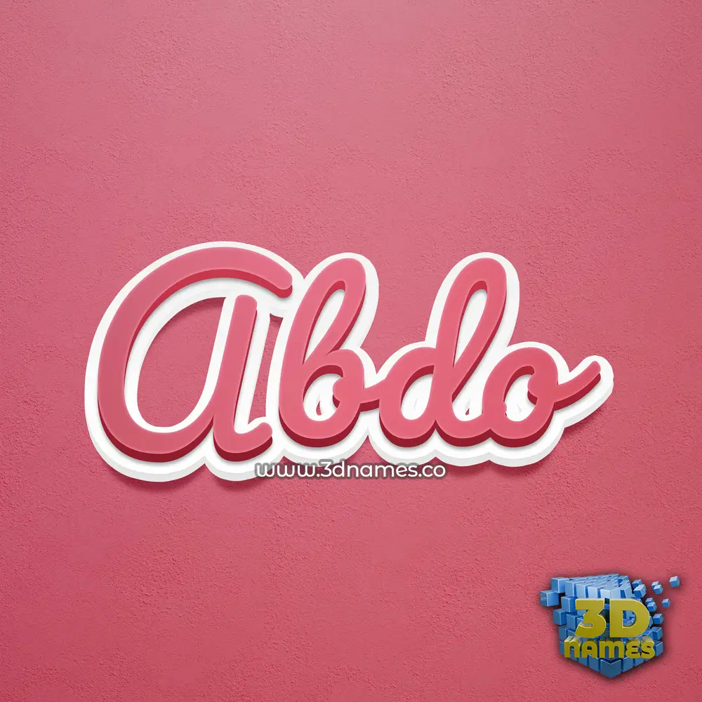 abdo in Red Scribble style - 3D name wallpaper
