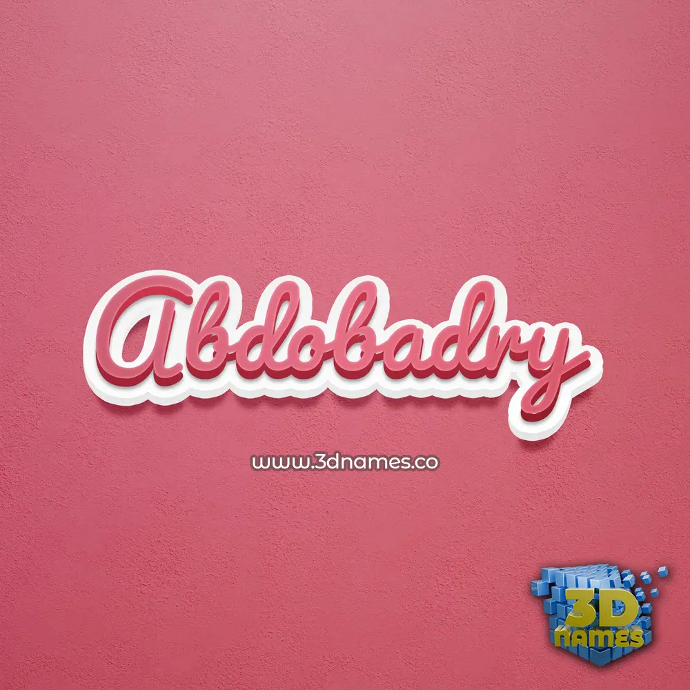 abdobadry in Red Scribble style - 3D name wallpaper
