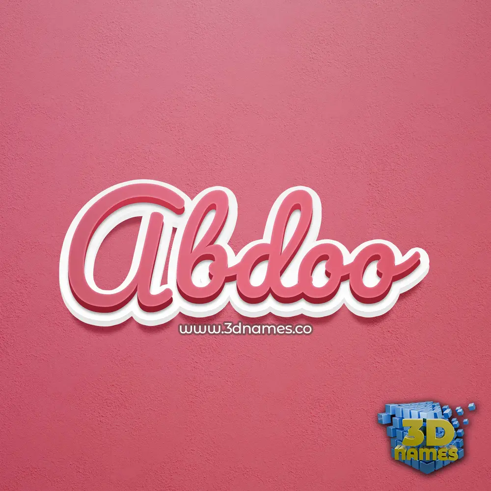 abdoo in Red Scribble style - 3D name wallpaper