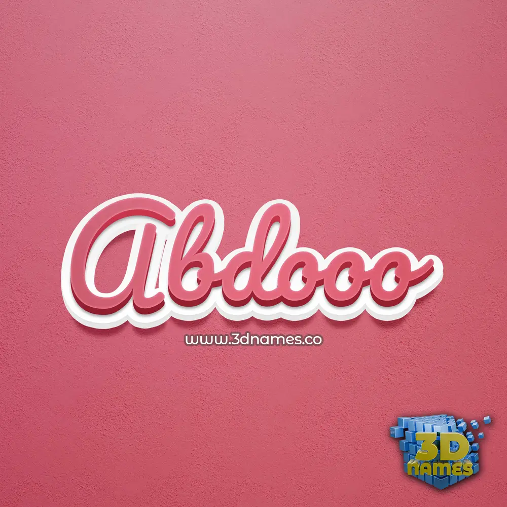 abdooo in Red Scribble style - 3D name wallpaper