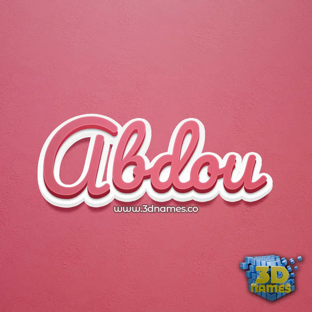 abdou in Red Scribble style - 3D name wallpaper