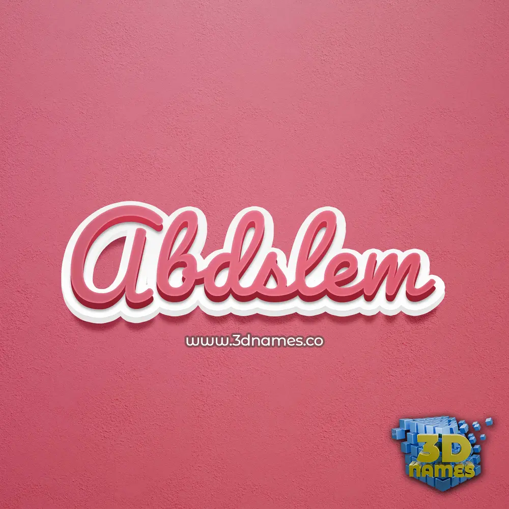 abdslem in Red Scribble style - 3D name wallpaper