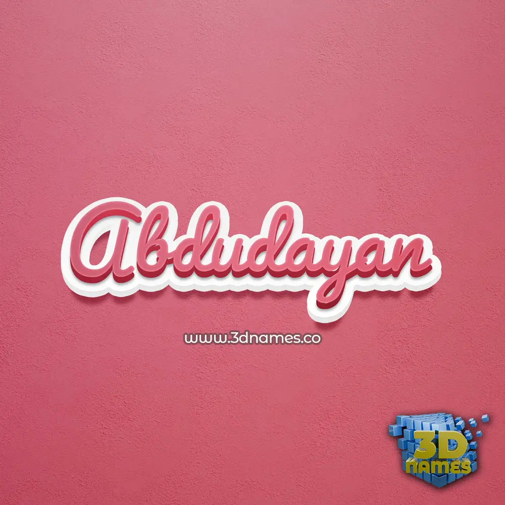 abdudayan in Red Scribble style - 3D name wallpaper