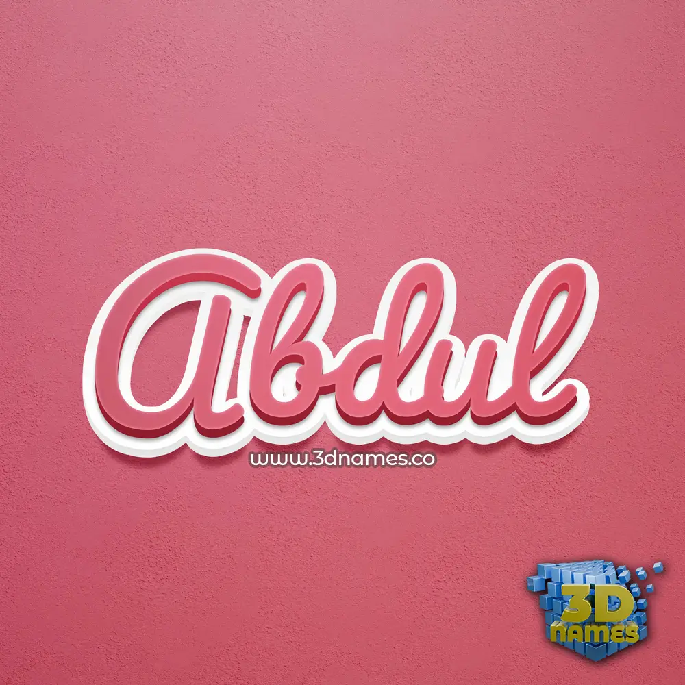 abdul in Red Scribble style - 3D name wallpaper
