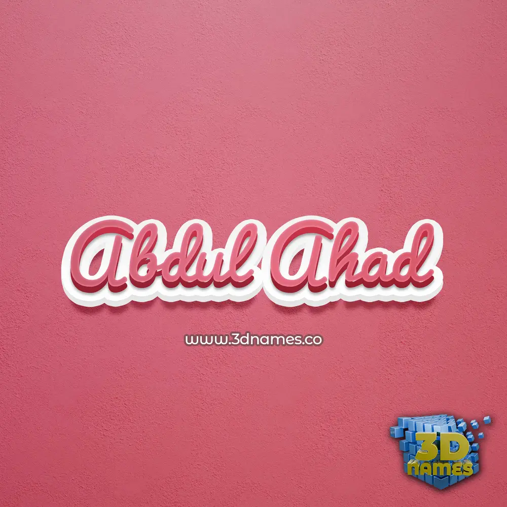 abdul ahad in Red Scribble style - 3D name wallpaper