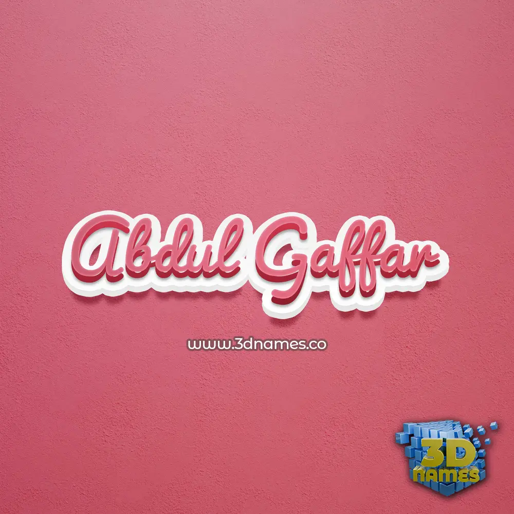 abdul gaffar in Red Scribble style - 3D name wallpaper