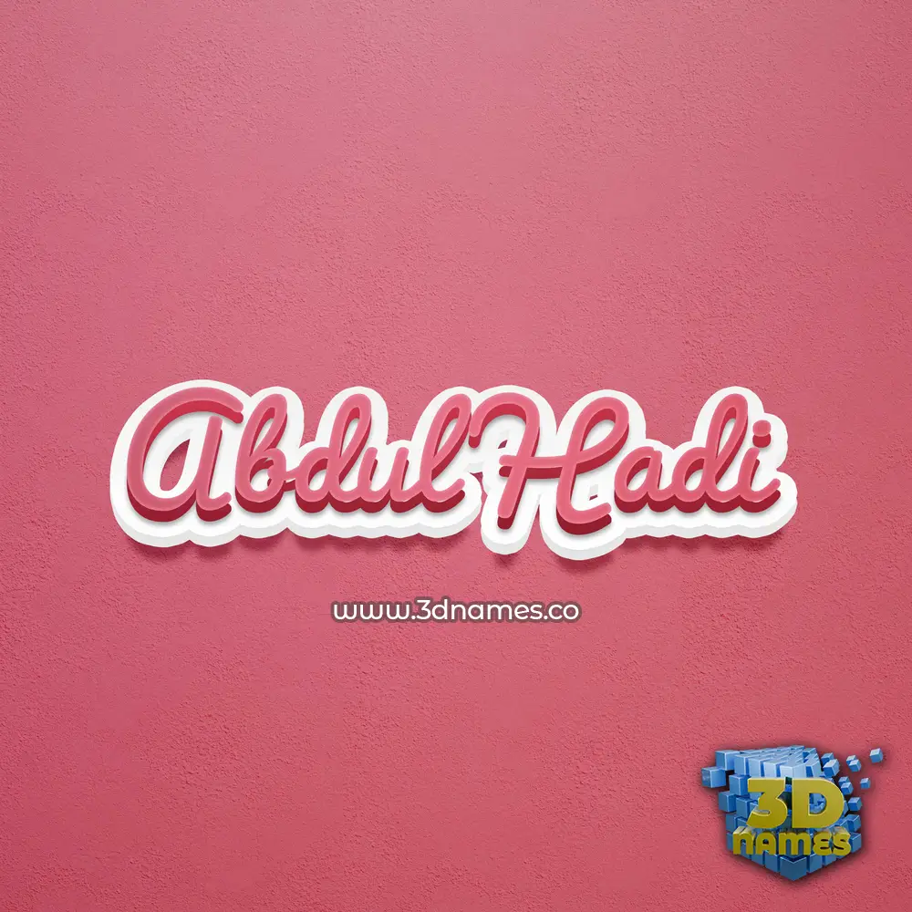 abdul hadi in Red Scribble style - 3D name wallpaper