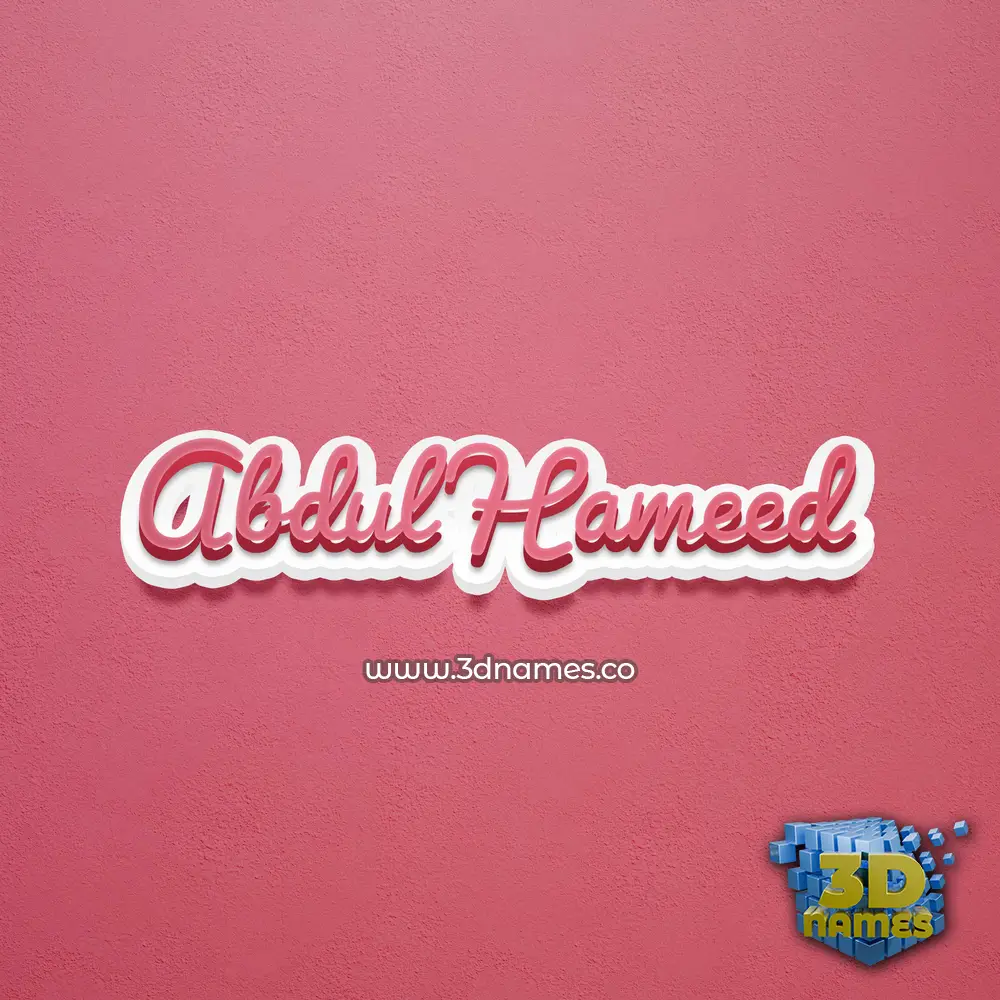 abdul hameed in Red Scribble style - 3D name wallpaper