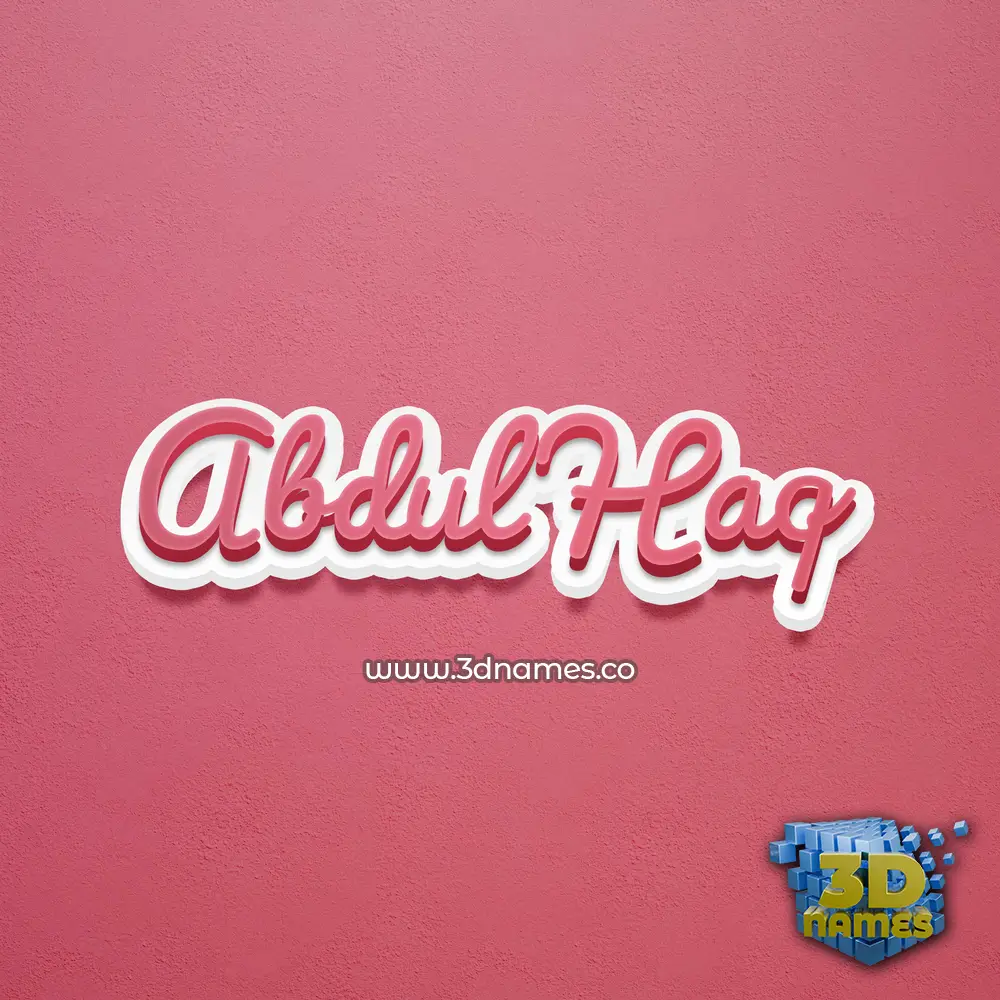 abdul haq in Red Scribble style - 3D name wallpaper