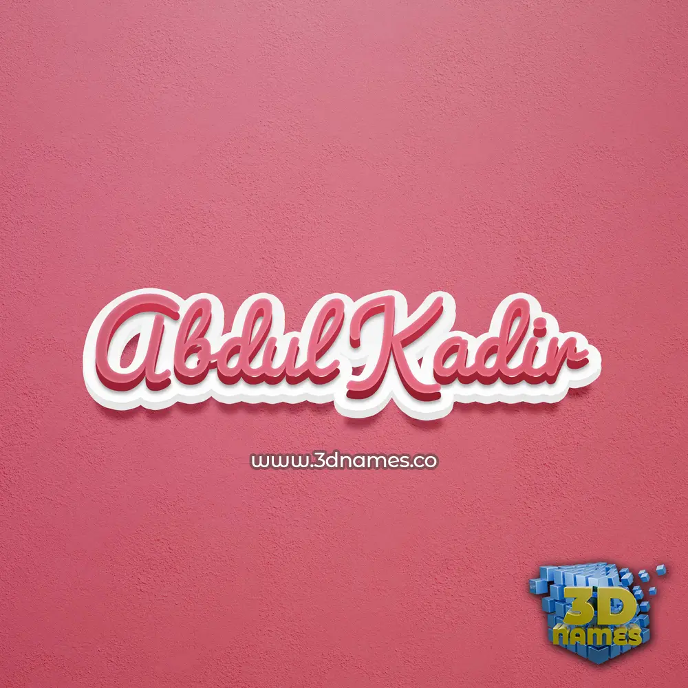 abdul kadir in Red Scribble style - 3D name wallpaper