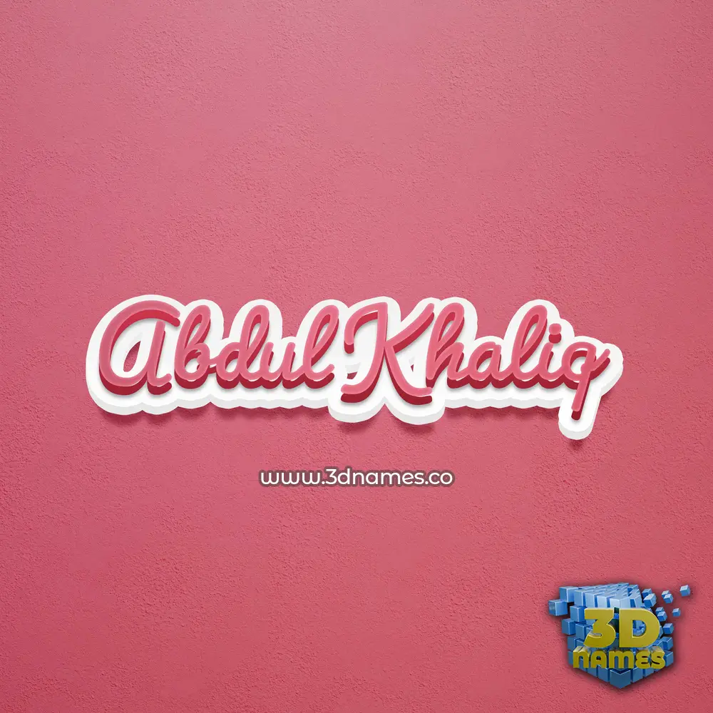 abdul khaliq in Red Scribble style - 3D name wallpaper
