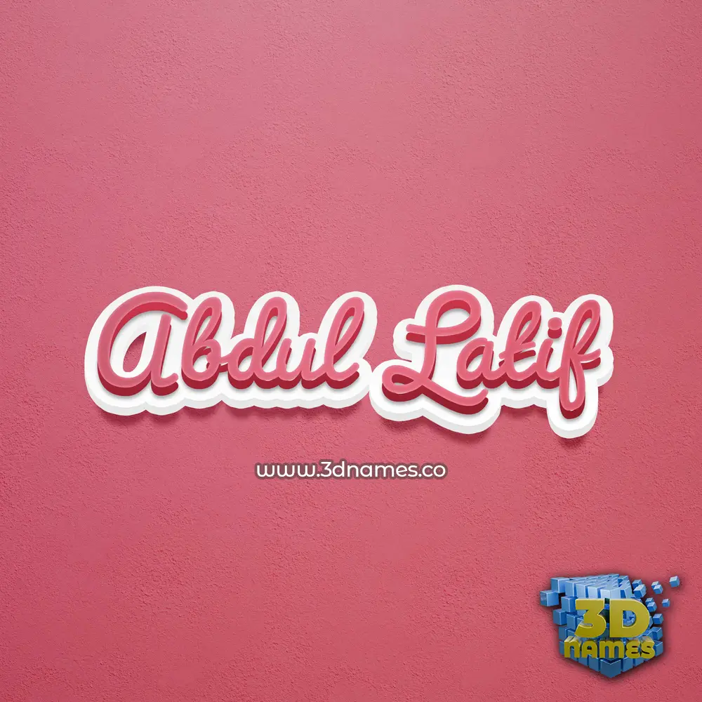 abdul latif in Red Scribble style - 3D name wallpaper