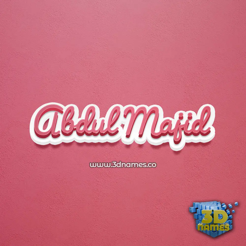 abdul majid in Red Scribble style - 3D name wallpaper