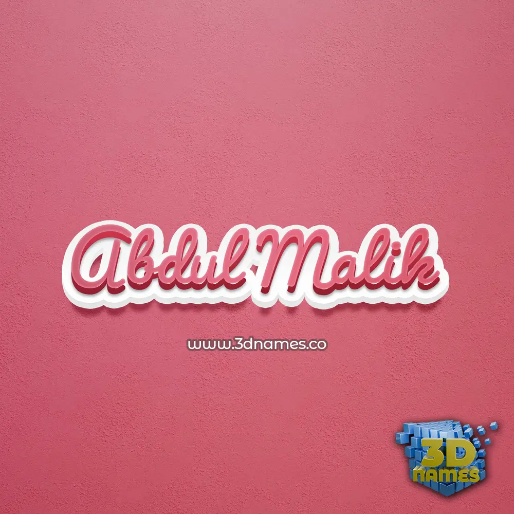 abdul malik in Red Scribble style - 3D name wallpaper