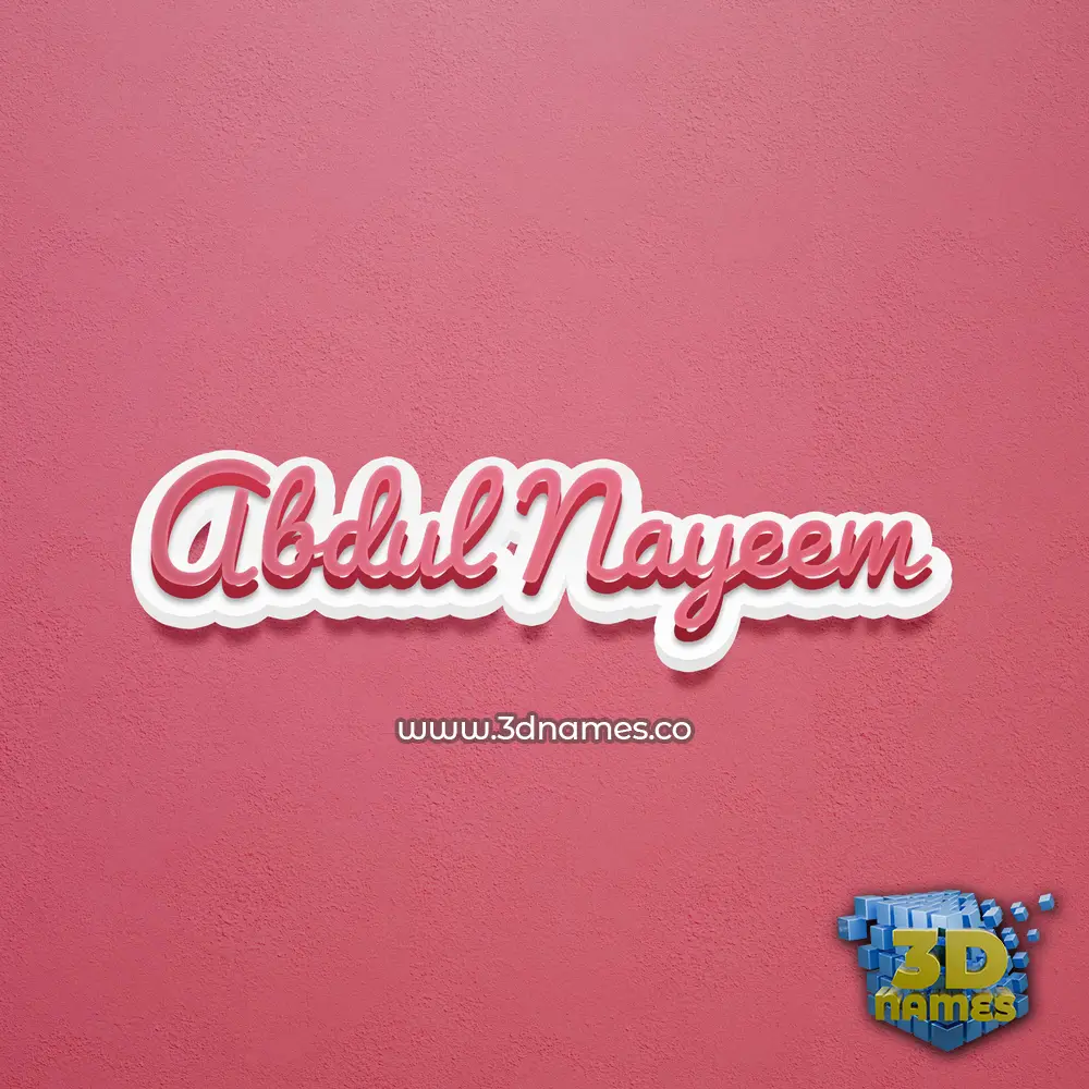 abdul nayeem in Red Scribble style - 3D name wallpaper