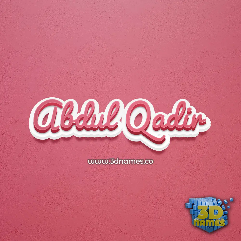 abdul qadir in Red Scribble style - 3D name wallpaper