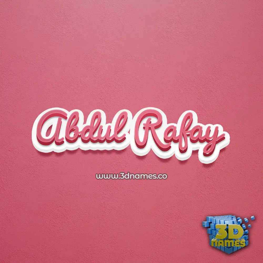 abdul rafay in Red Scribble style - 3D name wallpaper