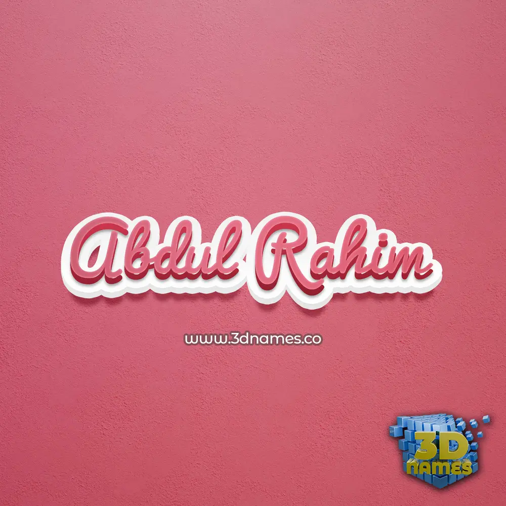 abdul rahim in Red Scribble style - 3D name wallpaper