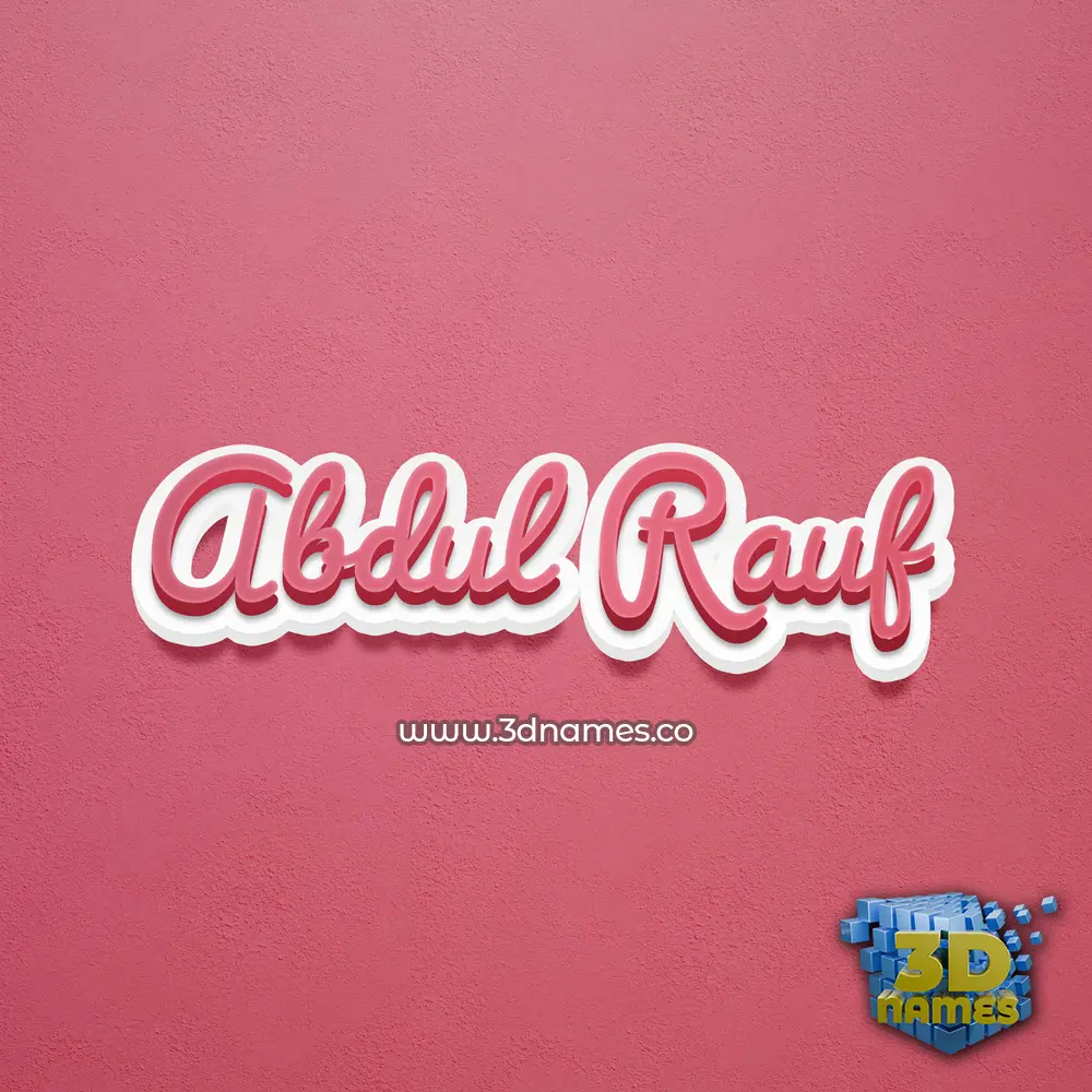 abdul rauf in Red Scribble style - 3D name wallpaper