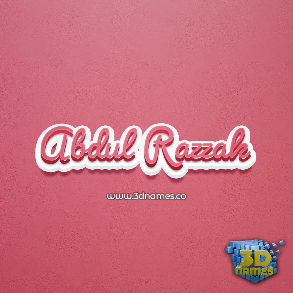 abdul razzak in Red Scribble style - 3D name wallpaper