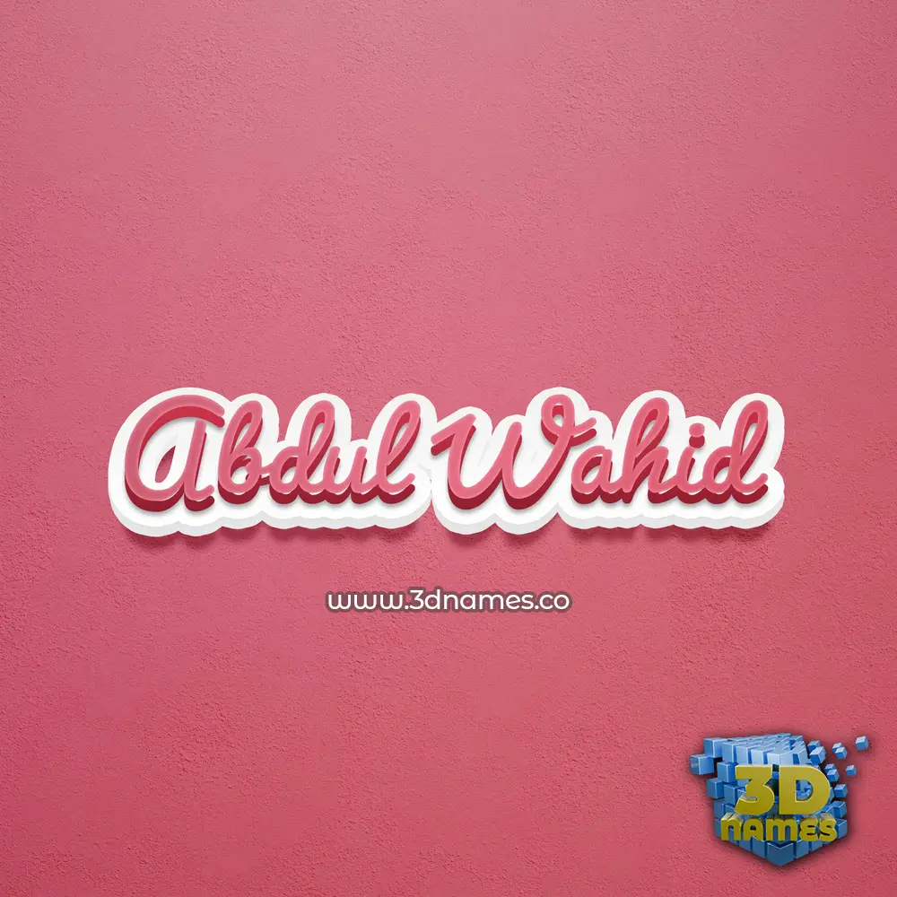 abdul wahid in Red Scribble style - 3D name wallpaper