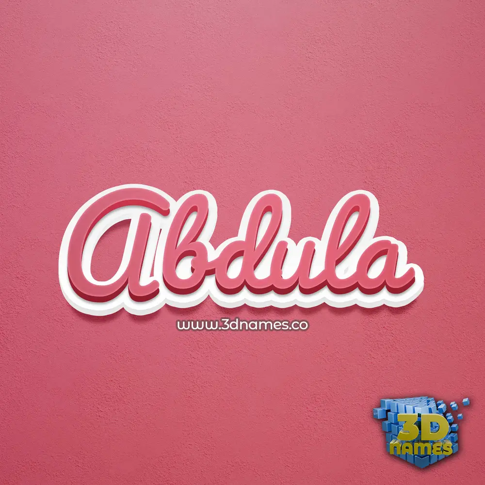 abdula in Red Scribble style - 3D name wallpaper