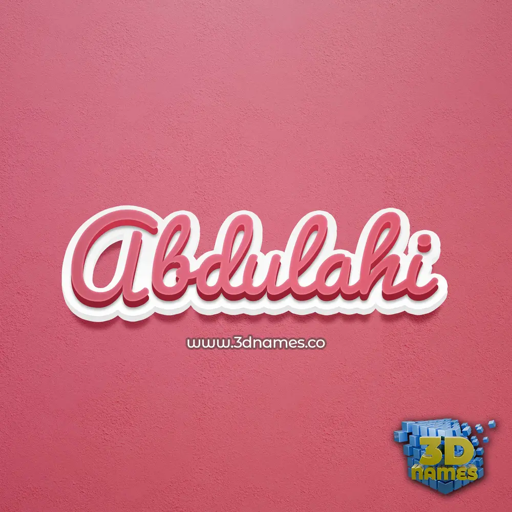 abdulahi in Red Scribble style - 3D name wallpaper