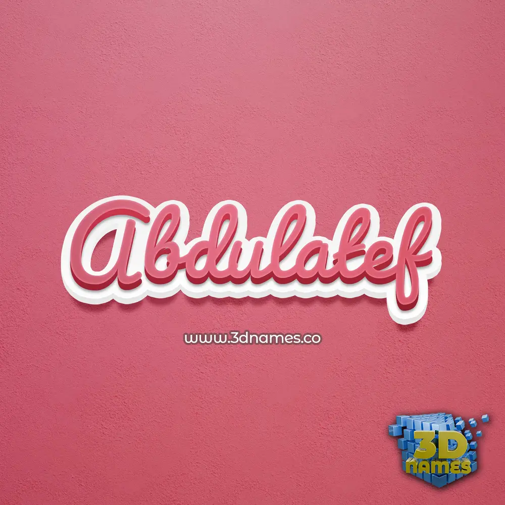 abdulatef in Red Scribble style - 3D name wallpaper