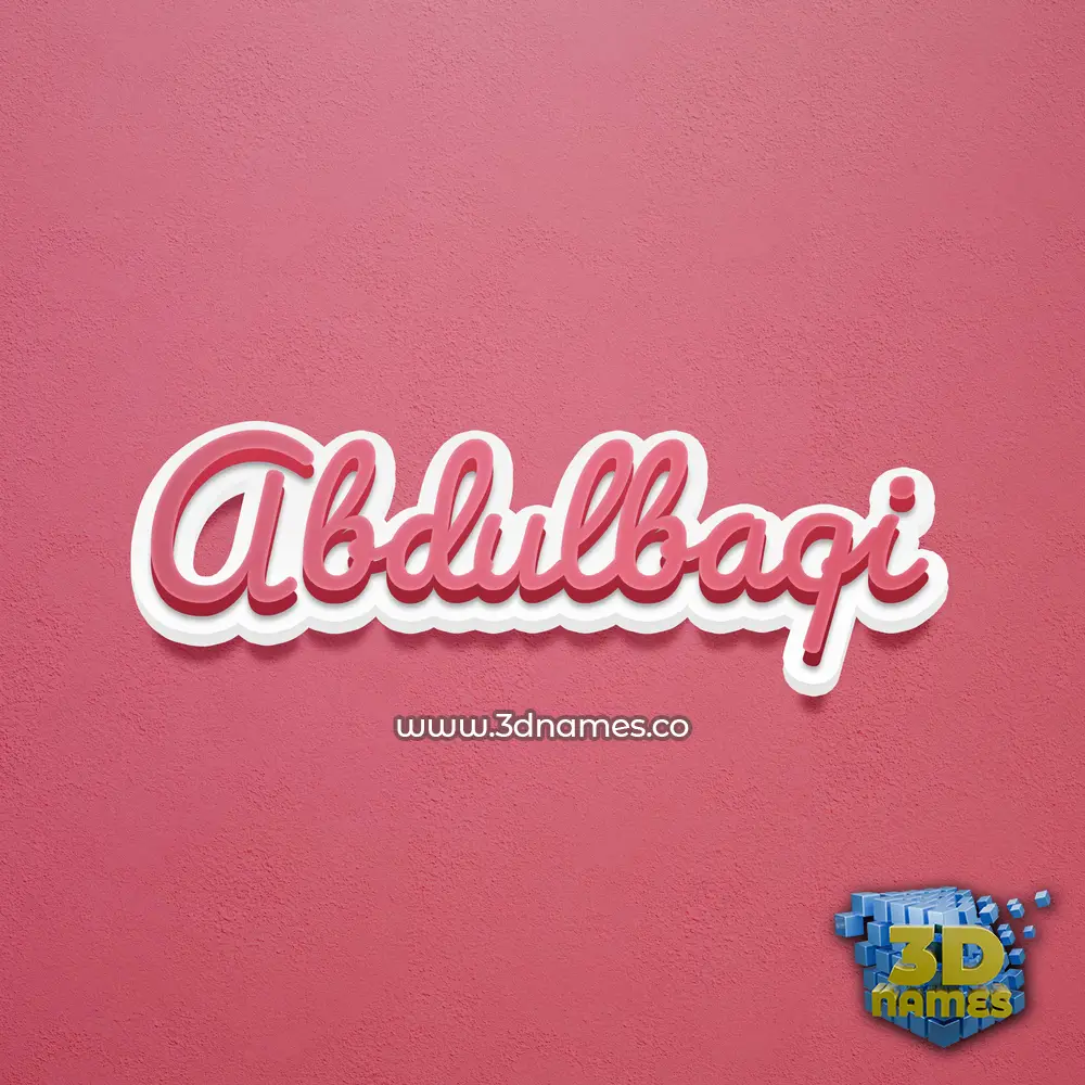 abdulbaqi in Red Scribble style - 3D name wallpaper