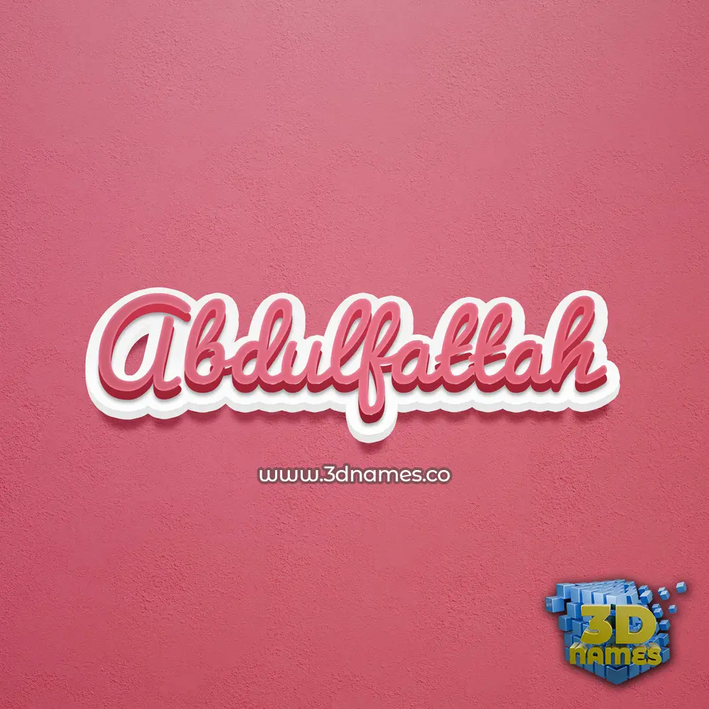 abdulfattah in Red Scribble style - 3D name wallpaper