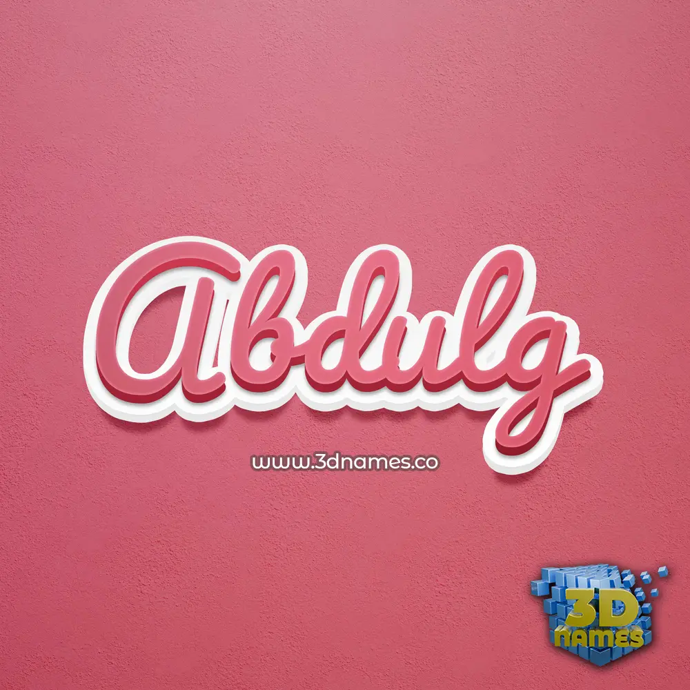 abdulg in Red Scribble style - 3D name wallpaper